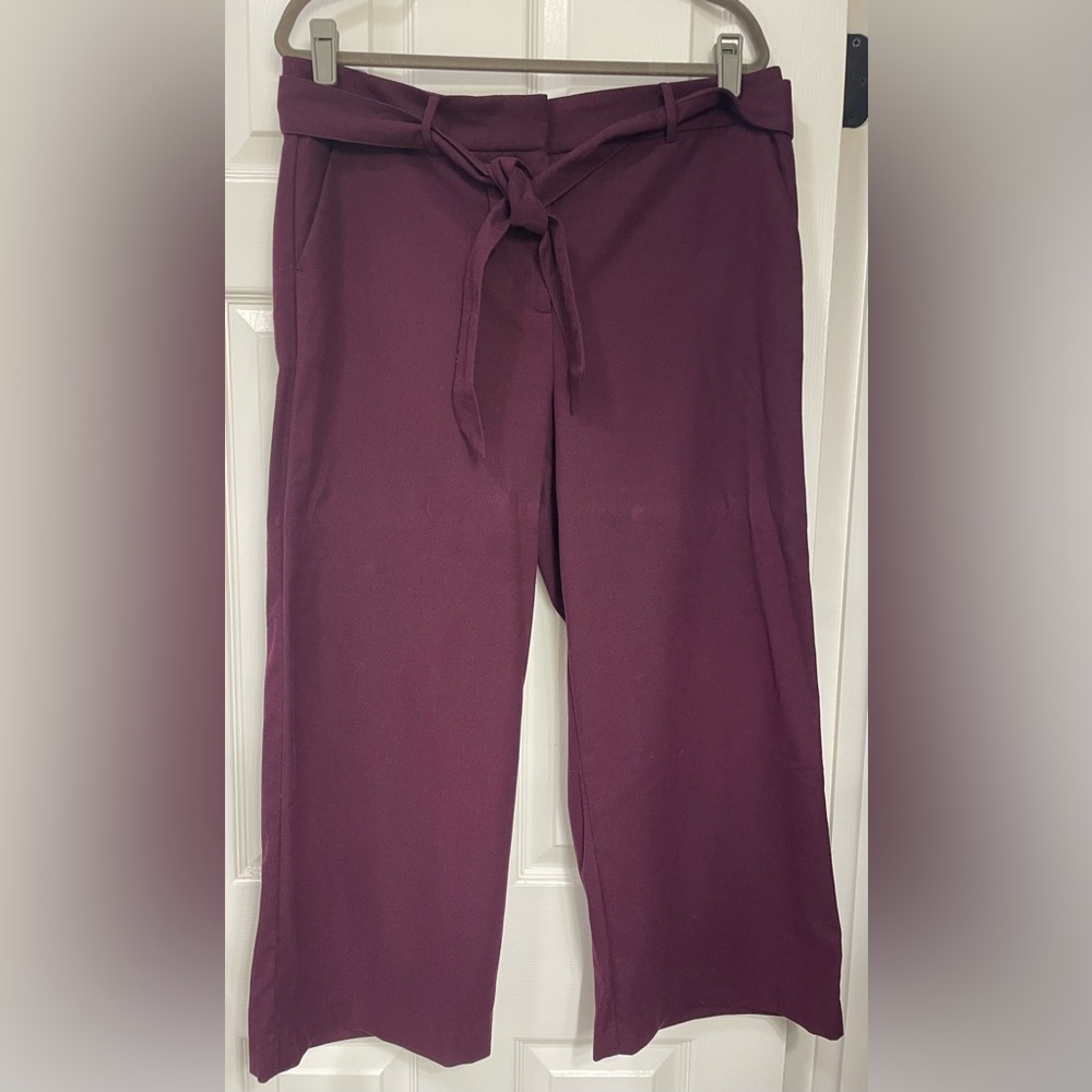 LOFT | Women's Burgundy Tie-Waist Pants